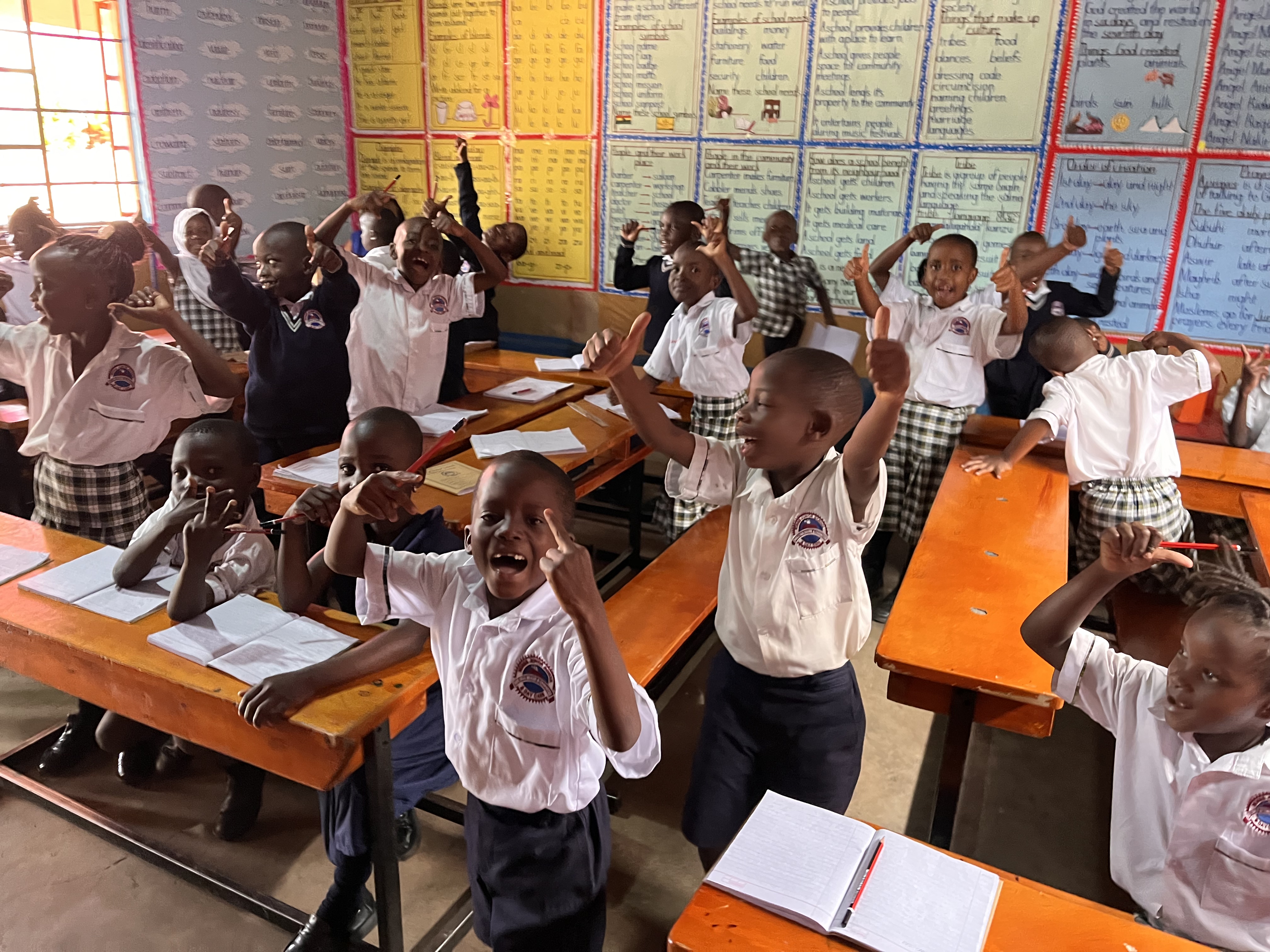 Students and staff at Wings Junior School