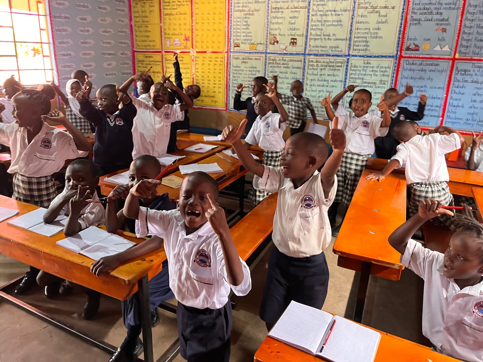 Students and staff at Wings Junior School